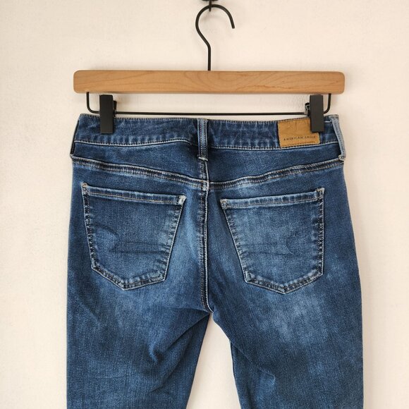 American Eagle Jeggings Medium Wash Stretch Skinny Jeans Women's 4 Short - Picture 4 of 10